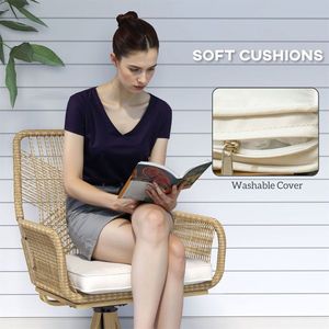 Set of 2 Outdoor Garden Swivel Chairs Comfortable Bench and Chair for Outdoor Living - Product Image 5