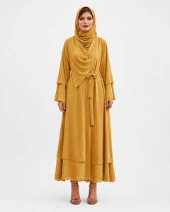 New Customized Ladies <b>Long</b> Floor Full Length Abaya Plain Polyester Chiffon Women <b>Dresses</b> Soft and Comfortable - Product Image 1