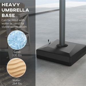 Ombrellone da Giardino e Patio con Palo in Acciaio Inossidabile - Forma Quadrata per Ristoranti, Hotel e Spiagge - Product Image 4