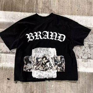 T-shirt décontracté en coton 100% de haute qualité, tricoté, avec impression numérique pour hommes, vente en gros - Product Image 5