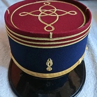 Gorro Kepi Francés Retro, Gorro de Lana Afelpada, Accesorios Vintage para Fiestas para Adultos, Kepi Bordado Personalizado