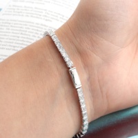 Gelang perak Sterling 925 gelang tenis bangle persegi zirkonia kubik batu CZ desain kustom perhiasan perak untuk wanita