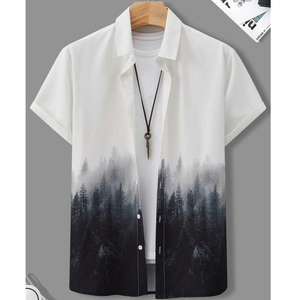 เสื้อเชิ้ตแฟชั่นผู้ชาย คอจีน แขนสั้น น้ำหนัก 180 กรัม ผ้าโพลีเอสเตอร์ 100% สไตล์ลำลอง ปรับแต่งได้ สำหรับคู่รัก ฤดูร้อน แห้งเร็ว - Product Image 3