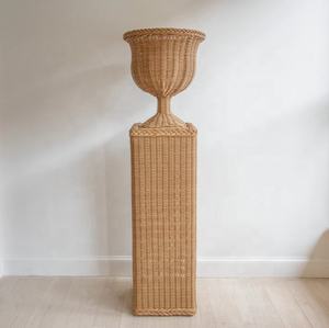 High Quality Hot Sale Home Decorative Pedestal Urn <b>Vases</b> Modern Rattan <b>Vases</b> Custom Sizes Low MOQ From Vietnam Manufacturer - Product Image 4