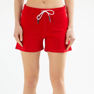 2026 New Summer Women's Terry Sports Shorts 100% Cotton Breathable Eco-Friendly Quick Dry Printed <b>Elastic</b> Waist Casual Pants - Product Image 1