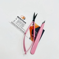 Pinces à épiler professionnelles de précision OEM, ensemble de 3 pièces, écologiques, légères, durables, en acier inoxydable rose, logo personnalisé
