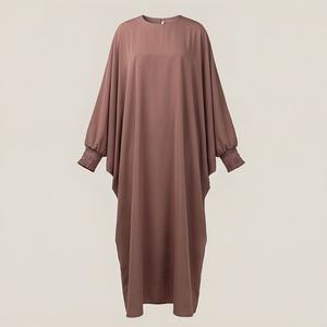 ชุดกิโมโนแบบ OEM ปี 2025 เสื้อคลุมอาบายะ ผ้าโพลีเอสเตอร์เนื้อนุ่ม ยืดหยุ่นสูง หนาขึ้น สำหรับผู้หญิงมุสลิม คอวี แขนยาว เหมาะสำหรับงานปาร์ตี้ รอมฎอน งานแต่งงาน - Product Image 1