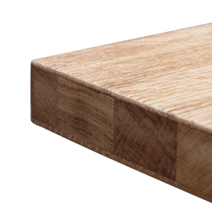 Table à manger rectangulaire en bois d'acacia massif industriel avec base en métal et bois en forme de X, finition noire et naturelle, pour la maison et la cuisine - Product Image 6