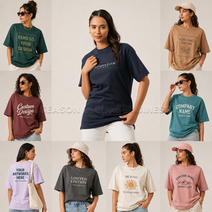Custom Printed Plus Size Women's <b>T</b>-<b>Shirts</b> 100% Cotton Crew Neck Drop Sleeve Casual Summer OEM Service Logo Front <b>T</b> <b>Shirts</b> Women - Product Image 2