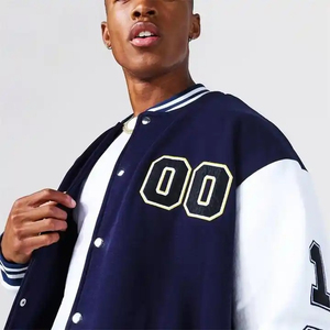 Veste universitaire classique pour homme, mélange de laine, manches en cuir, veste Letterman, étiquette privée personnalisée, OEM, streetwear - Product Image 6
