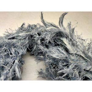 100% <b>Linen</b> <b>Yarn</b>-Grey Frizz Ribbon Strip for Weaving Textile Art & Crafts - Product Image 2