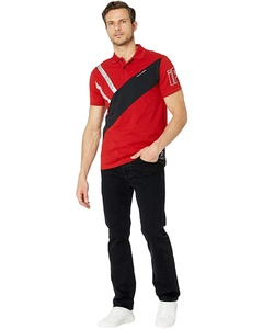 Polo rojo personalizado camiseta patrón ligero poliéster LICRA mezcla elástico transpirable impreso Hombre Golf Polo camisa para hombres - Product Image 5