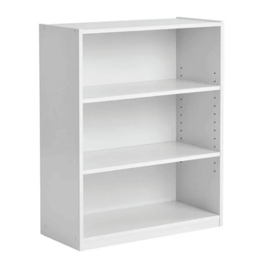Libreria Moderna Bianca in Melamina a 3 Ripiani per Ufficio e Home Office - Salvaspazio in Legno - Product Image 2