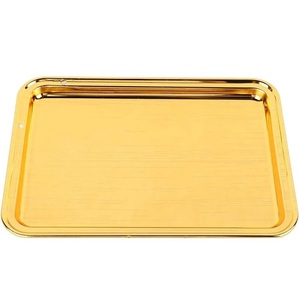 Factory Direct Antique Gold Metal Serving Tray Custom Cast Brass <b>Home</b> Decor Accessories Wholesale - Product Image 3