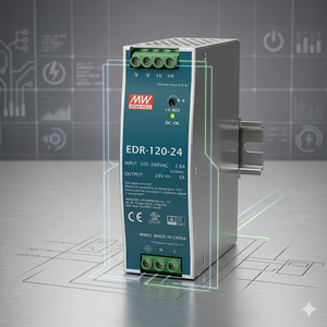 Fuente de Alimentación Mean Well 24V 120W EDR-120-24 |   Distribuidor Autorizado 100% Original |   Stock Disponible en Taiwán |   Envío Rápido 48H - Product Image 2