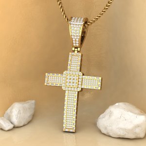 Custom Cross Pendant Moissanite + 925 Silver With Crystal Rhinestone Inlay Unisex Fashion <b>Jewelry</b> <b>Charm</b> For Gift - Product Image 3