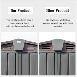 Capannone esterno 5.7x3 FT acciaio zincato nero in metallo capannone per giardino giardino deposito attrezzi chiudibile a chiave a doppia porta 5.7 x3ft - Product Image 3