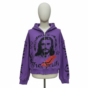 Sweat à capuche zippé pour homme, toutes les couleurs, grandes tailles, nouveau style, imprimé, fabriqué en usine, prix bas, confortable et respirant - Product Image 1