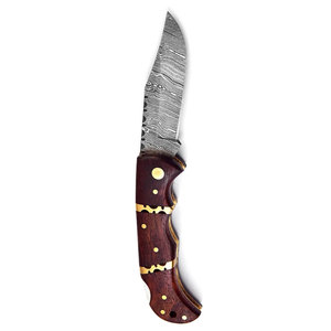 Damascus Steel Folding Pocket Knife Durable Handmade Pattern Steel Compact Outdoor <b>Camping</b> Hiking Fishing Travel <b>Tool</b> - Product Image 2