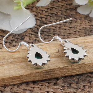 Boucles d'oreilles pendantes en turquoise naturelle, argent sterling 925, style vintage bohème du Sud-Ouest, bijoux de luxe pour mariage, fête, cadeau pour femme - Product Image 6