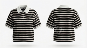 Camiseta Polo a Rayas de Diseño Único Personalizado, Mangas Cortas, Ajuste Cómodo, Verano, Moderna y Elegante, Venta al por Mayor, OEM, ODM - Product Image 2