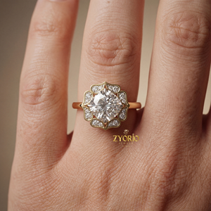 Vintage Luxury <b>Cushion</b> Cut Lab Grown Diamond VVS2 Clarity 1 CT Engagement Ring 925 Silver Halo <b>Flower</b> Style Wedding Party Women - Product Image 3