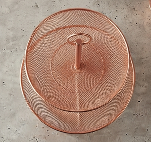 Panier de rangement en treillis de cuivre, moderne et empilable, pour cuisine, corbeille à fruits en métal pour l'organisation et le rangement - Product Image 3