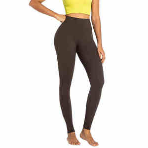 Leggings de sport taille haute extensibles pour femmes en Spandex/Polyester, respirants, sans coutures, longueur intégrale, avec poche latérale - Product Image 3