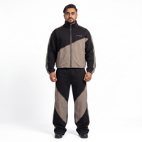 Ensemble de survêtement personnalisé pour homme, grande taille, en molleton de coton épais 420g, color block, pantalon de jogging, XXS-6XL, OEM Sialkot, vêtements de sport décontractés