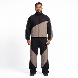 Ensemble de survêtement personnalisé pour homme, grande taille, en molleton de coton épais 420g, color block, pantalon de jogging, XXS-6XL, OEM Sialkot, vêtements de sport décontractés - Product Image 1