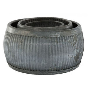 Planteur de fleurs en métal galvanisé, 1 pièce, avec poignées de cordes, pour décor de maison et de jardin - Product Image 2