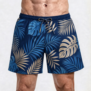 Shorts de bain pour hommes à séchage rapide, motif tortue corail coloré, avec cordon de serrage, taille mi-haute, motif dessin animé - Product Image 6