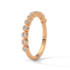 Anillo de Joyería Fina en Oro Rosa con Diamantes de Corte Esmeralda Cultivados en Laboratorio, Elegante Regalo de Aniversario de Bodas para Mujer - Product Image 3