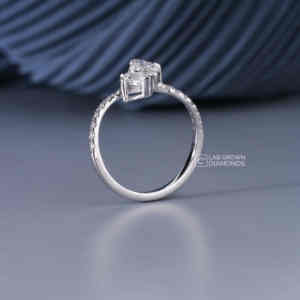 Anillo de Diamantes Cultivados en Laboratorio con Corte Marquesa y Redondo, Plata de Ley S925, Chapado en Oro Amarillo, Lujoso, 16 Piezas, 1.75 Quilates, Claridad EF - Product Image 3