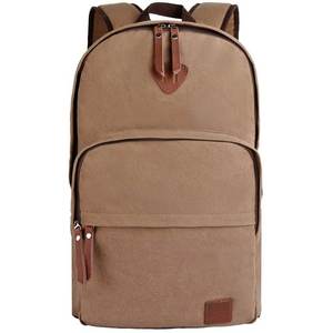 Classic Vintage Canvas <b>Backpack</b> Heavy Duty Travel Daypack with Leather Accents for College School Commute and Daily Use - Product Image 2
