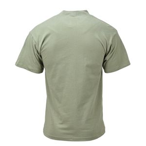 Camiseta de Manga Corta para Hombre, Color Verde Oliva, Cuello Redondo, Corte Regular, Transpirable, Informal, de Algodón, Estilo Checo - Product Image 3