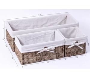 Set of 3 Seagrass Woven <b>Baskets</b> for Storing <b>Small</b> Items Handmade Storage <b>Basket</b> Wholesale eco-friendly Made in Vietnam - Product Image 2