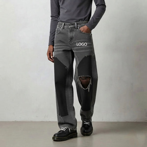 Pantalones de Mezclilla de Trabajo Estilo Americano, Lavados y Desgastados, con Múltiples Bolsillos, para Hombre y Mujer, Estilo Hip Hop, Jeans de Alta Calidad - Product Image 1