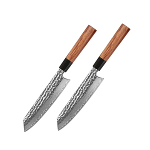 Couteau de chef de cuisine de 8 pouces, acier Damas 67 couches, couteau japonais Kiritsuke forgé, manche octogonal rouge de haute qualité - Product Image 5