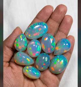 Ópalo Etíope Natural Cabujón, Gema Certificada por Terceros, Multicolor, Corte Brillante Redondo, Suelta para Joyería - Product Image 1