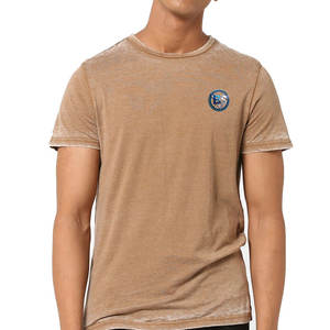 Camiseta Transpirable con Lavado Ácido, Estilo Urbano para Hombre, Estilo Casual Simple, 100% Algodón, Cómoda - Product Image 1