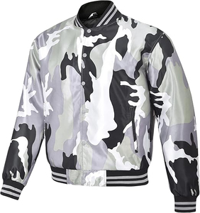 Servicio OEM Personalizado, Chaqueta de Béisbol Vintage para Hombre, con Mangas de Poliéster/Algodón, Parches Bordados a Rayas en la Parte Delantera, Otoño/Invierno - Product Image 3