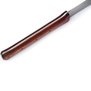 Couteau de chasse à lame fixe de qualité supérieure avec lame en acier poli, manche en bois, design personnalisé et étui en cuir pour l'extérieur - Product Image 5