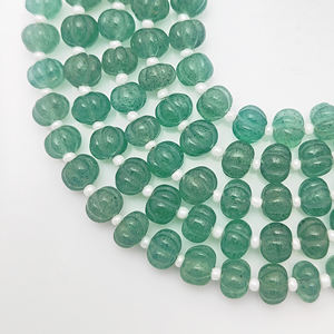 Cuentas Sueltas de Cuarzo Verde Fresa de 5-7mm, Talladas en Forma de Calabaza, Cuarzo Natural en Forma de Melón para Fabricación de Joyas, Venta al Por Mayor - Product Image 5