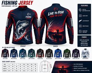 เสื้อตกปลาแขนยาวพิมพ์ลายดิจิตอลตามสั่ง UPF 50 ระบายอากาศได้ดี กันน้ำ แห้งเร็ว ผลิตจากโพลีเอสเตอร์ 100% - Product Image 1