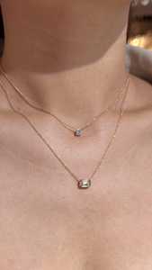 1Ct <b>Emerald</b> Cut Lab Grown Diamond IGI Certified <b>Pendant</b> Necklace 10k 14k Solid Gold Bezel Set Unique Layering Everyday Wear Fine - Product Image 2