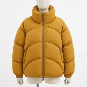 Men's <b>Yellow</b> Color <b>Puffer</b> <b>Jacket</b> Winter Coat Stand Collar Zip Up Outdoor Streetwear Custom Apparel OEM ODM - Product Image 2