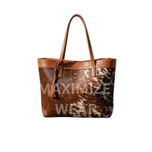 Modern Women Fashion Handbags Produced Using Genuine Cowhide Leather Hair On Hide Handmade Tote - Product Image 1