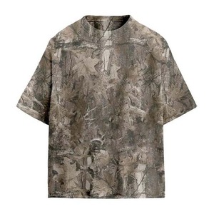 T-shirt à manches courtes pour homme, imprimé camouflage, col rond, coupe classique, décontracté, tissé, 100% coton, impression par transfert par sublimation - Product Image 3