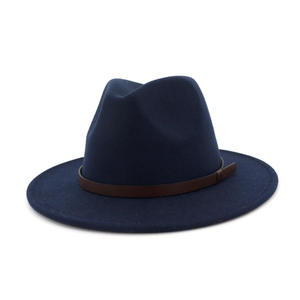 Fashion Polyester Fedora Hat for Women <b>Men</b> Classic Character Casual <b>Flat</b> Wide Brim Jazz <b>Cap</b> - Product Image 3